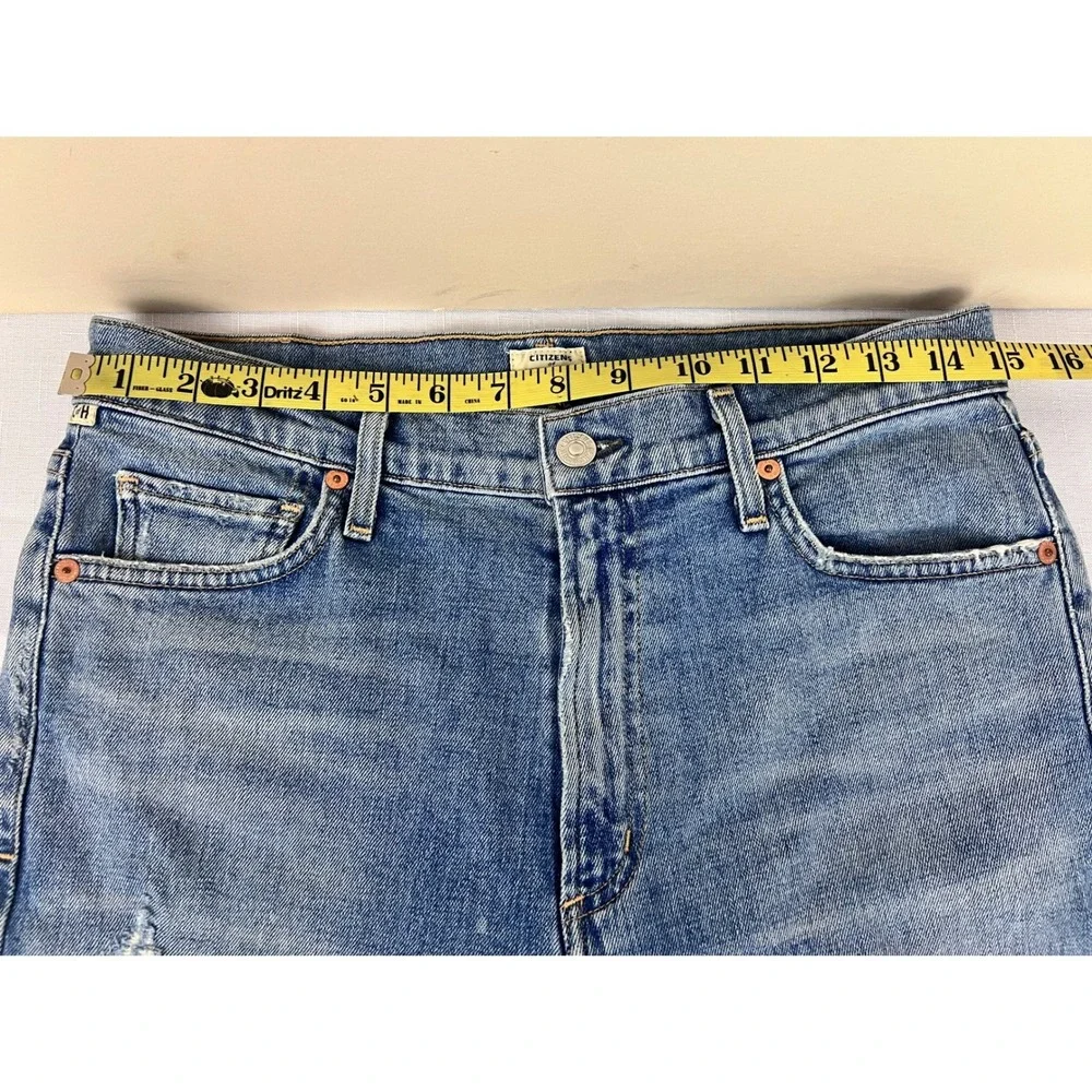 Citizens of Humanity Denim Shorts Womens 28 Blue Excellent Raw Hem Distressed